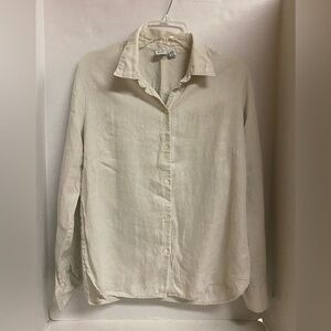 GAP Natural Linen Shirt in Oatmeal Size Large